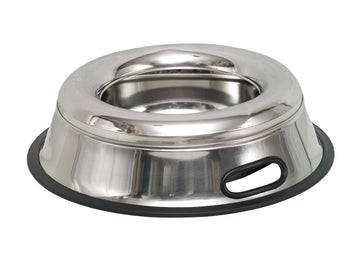 79093 NOBBY Stainless steel bowl SPLASH FREE, anti slip 29,5 cm 1,55 ltr - - PetsOffice