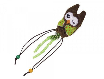 Paw & Joy Biggest Pet Supplies brand in Egypt | 80265 NOBBY Plush owl with wooden ball green 25cm