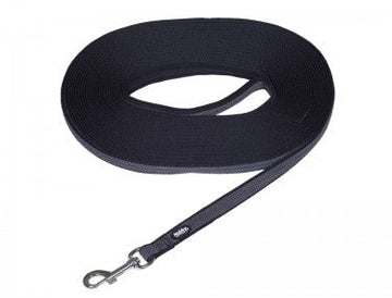 80646-05 NOBBY Tracking leash "Anti-Slip" black L: 15 m; W: 17 mm - - PetsOffice