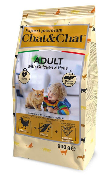 Paw & Joy Biggest Pet Supplies brand in Egypt | Chat&Chat Care Adult Chicken&Peas Flavor Cat Dry Food 900g