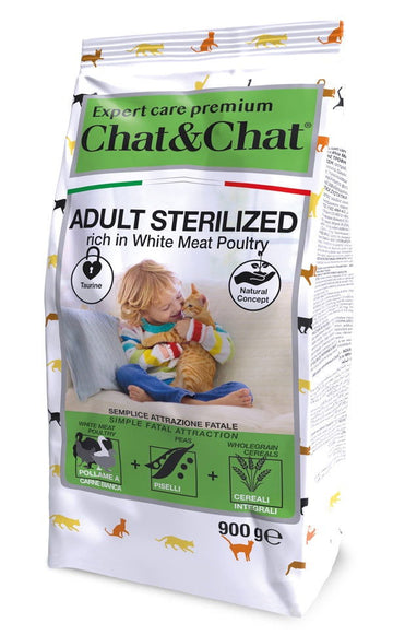 Chat&Chat Care Adult Sterilised Cat Dry Food 900g - - PetsOffice