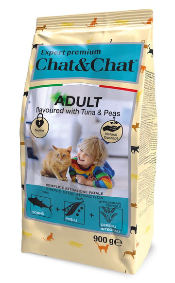 Chat&Chat Care Adult Tuna&Peas Flavor Cat Dry Food 900g - - PetsOffice