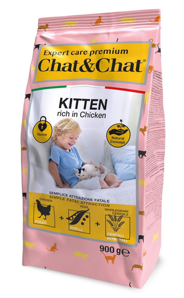 Chat&Chat Care Kitten Chicken&Peas Cat Dry Food 900g - - PetsOffice