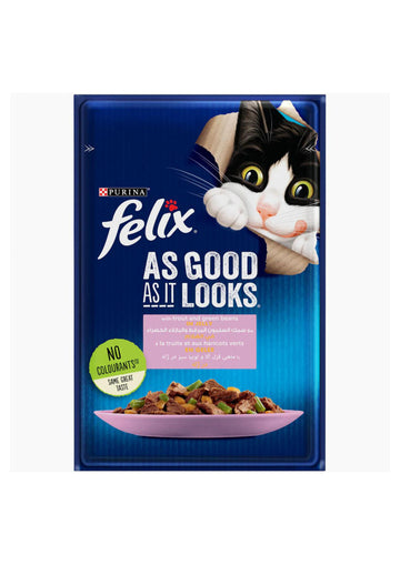 Purina Felix Cat Wet Food Trout&Green Bean Pouch 85g