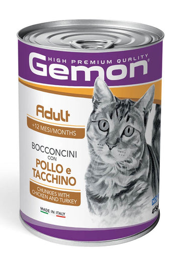GEMON High Premium Chunks Chicken&Turkey Cat Wet Food 415g