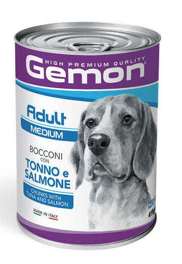 GEMON High Premium Chunks Salmon&Tuna Dog Wet Food 415g