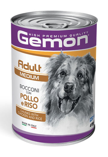 GEMON High Premium Chunks Chicken&Rice Dog Wet Food 415g