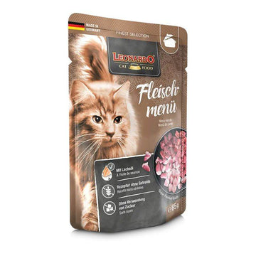 Paw & Joy Biggest Pet Supplies brand in Egypt | Leonardo Meat Menu Cat Wet Food Pouch 85g