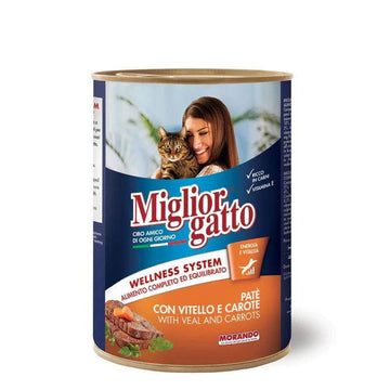 Paw & Joy Biggest Pet Supplies brand in Egypt | Miglior Cat Wet Food Pate Veal&Carrots 400g
