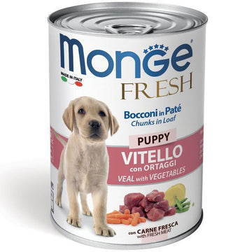 Monge Super Premium Chunks Fresh Puppy Veal&Vegetables Dog Wet Food 400g - - PetsOffice