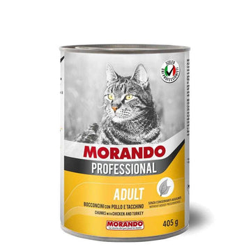 Paw & Joy Biggest Pet Supplies brand in Egypt | Morando Cat Wet Food Chunks Chicken&Turkey 405g