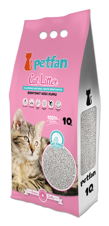 PETFAN Clumping Cat Litter Baby Powder 10L - - PetsOffice