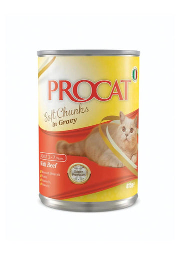 ProCat Wet Food Beef Chunks Gravy 415g - - PetsOffice
