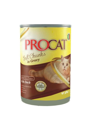 ProCat Wet Food Duck Chunks in Gravy Cats 415g - - PetsOffice