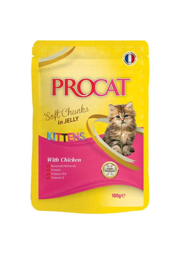Procat Kitten Wet Food Chicken Jelly Pouch 100g - - PetsOffice