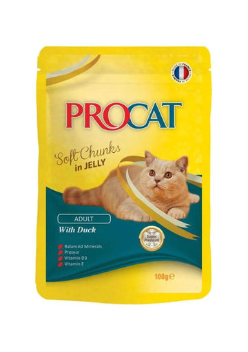 Procat Wet Food Duck Jelly Pouch 100g - - PetsOffice