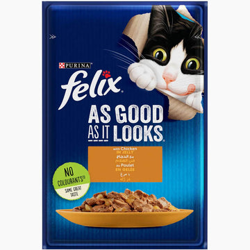 Paw & Joy Biggest Pet Supplies brand in Egypt | Purina Felix Chicken Cat Wet Food Pouch Pouch 85g