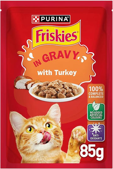 Purina Friskies Turkey Chunks Gravy Cat Wet Food Pouch 85g