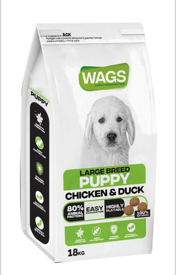 Wags Large Puppy Dog Dry Food 18kg - - PetsOffice