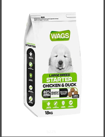 Wags Large Starter Dog Dry Food 4kg - - PetsOffice