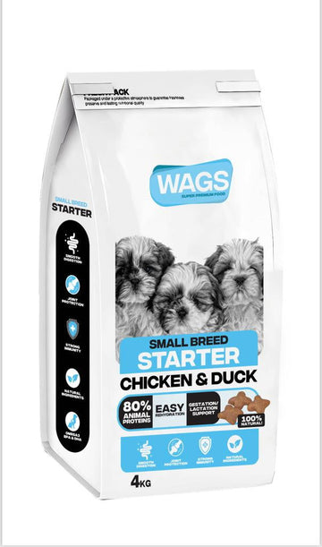 Wags Mini Starter Dog Dry Food 4kg - - PetsOffice