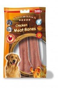 70082 NOBBY CHICKEN MEAT BONES pressed bone large 2 pcs, approx. 16 cm, approx. 145 g - Paw & Joy