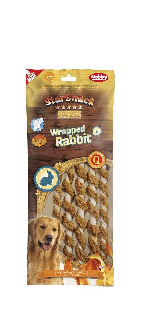 Paw & Joy Biggest Pet Supplies brand in Egypt | 50419 NOBBY StarSnack Barbecue Wrapped Rabbit 144g