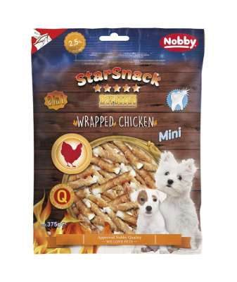 Paw & Joy Biggest Pet Supplies brand in Egypt | 50432 NOBBY StarSnack Barbecue MINI Wrapped Chicken app. 7,5 cm, app. 375g