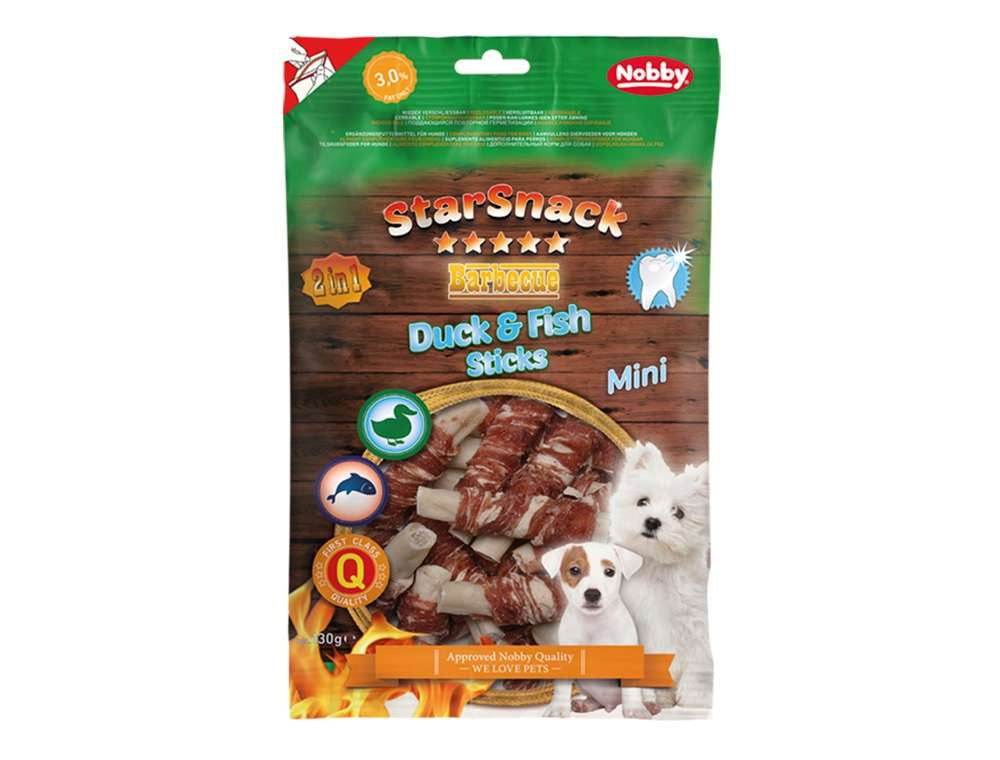 Paw & Joy Biggest Pet Supplies brand in Egypt | 50742 NOBBY StarSnack Barbecue MINI Duck & Fish Stick 130 g, ﾝ 12 mm, 6,0 cm