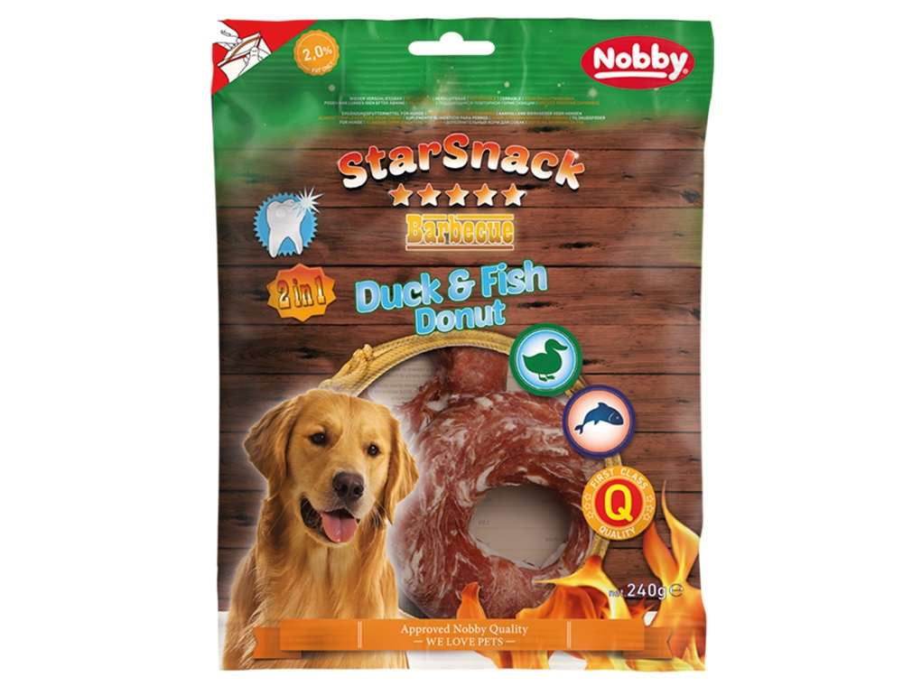 Paw & Joy Biggest Pet Supplies brand in Egypt | 50750 NOBBY StarSnack Barbecue Duck & Fish Donut app. 240 g, ﾝ 10-11 cm, 2 pcs