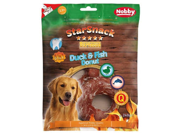 Paw & Joy Biggest Pet Supplies brand in Egypt | 50750 NOBBY StarSnack Barbecue Duck & Fish Donut app. 240 g, ﾝ 10-11 cm, 2 pcs