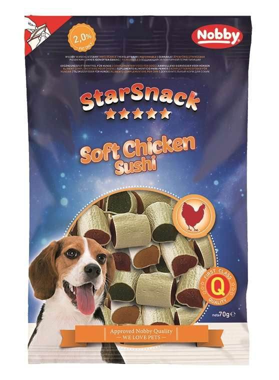 Paw & Joy Biggest Pet Supplies brand in Egypt | 50796 NOBBY StarSnack Soft Chicken Sushi 70g