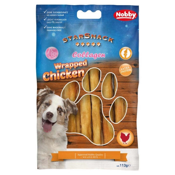 50965 NOBBY StarSnack Barbecue Wrapped Chicken COLLAGEN 113 g, 12,5cm