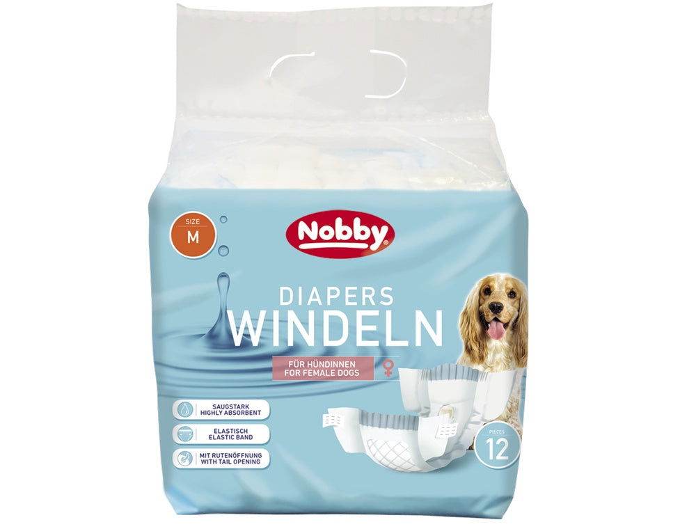 Paw & Joy Biggest Pet Supplies brand in Egypt | 57172 NOBBY Diapers f. female dogs 12 pcs.; M ; 32 - 48cm