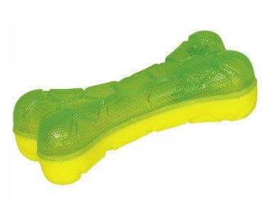 Paw & Joy Biggest Pet Supplies brand in Egypt | 59970 NOBBY TPR-Foam bone green/yellow 15 cm