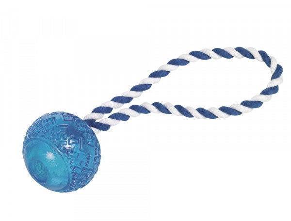 Paw & Joy Biggest Pet Supplies brand in Egypt | 60011 NOBBY TPR Ball with rope blue 26cm