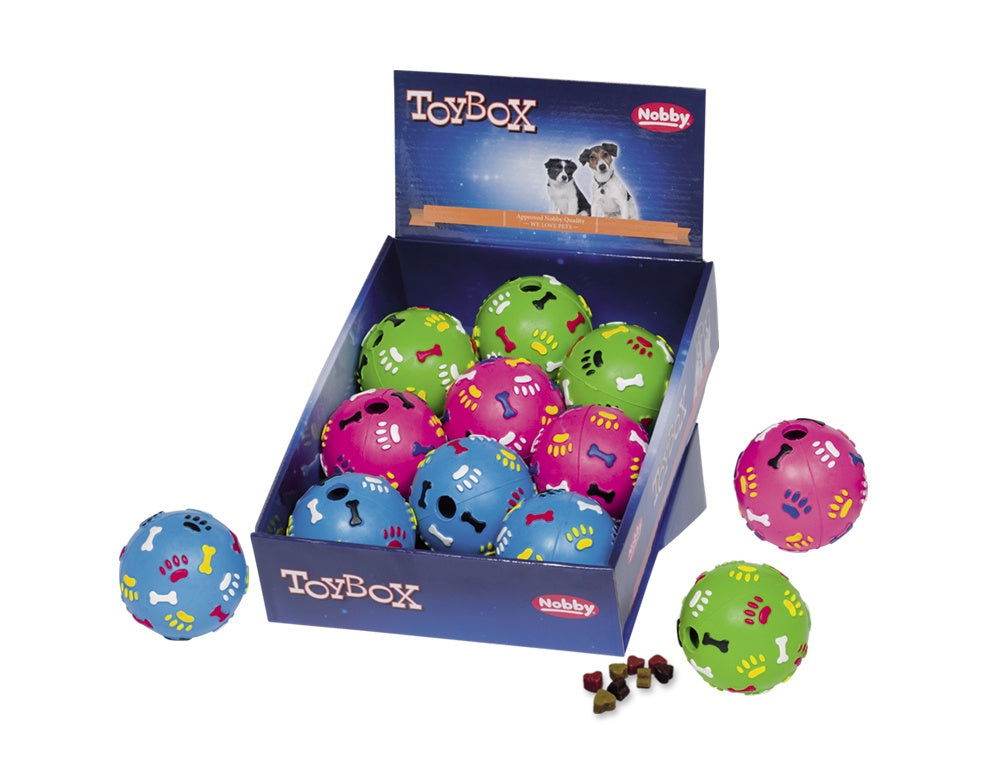 Paw & Joy Biggest Pet Supplies brand in Egypt | 60033 NOBBY Rubber Snackball assorted colours ﾝ 7 cm