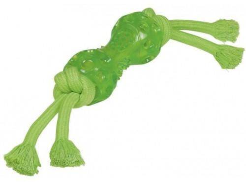 Paw & Joy Biggest Pet Supplies brand in Egypt | 60287 NOBBY TPR Dumbbell with rope, green 13,0cm/36cm