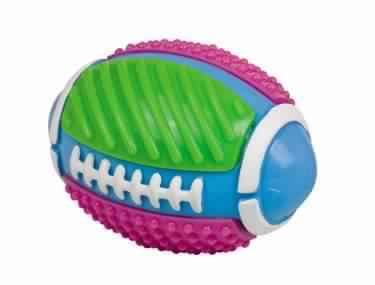 Paw & Joy Biggest Pet Supplies brand in Egypt | 60324 NOBBY TPR Rugby ball with bell multi colour 11,5 cm