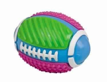 Paw & Joy Biggest Pet Supplies brand in Egypt | 60324 NOBBY TPR Rugby ball with bell multi colour 11,5 cm