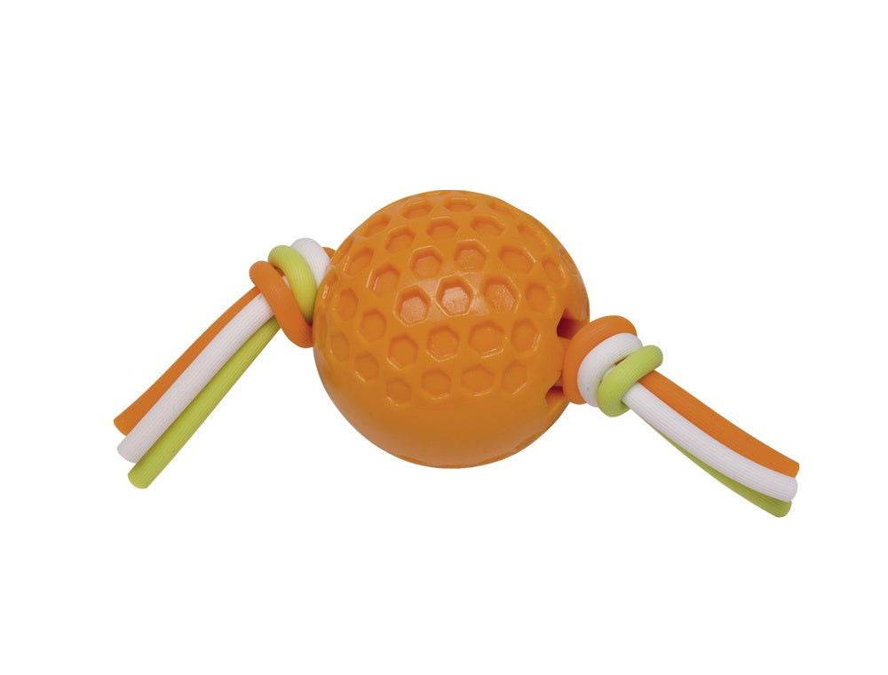 Paw & Joy Biggest Pet Supplies brand in Egypt | 60392 NOBBY TPR ball with silicon thread orange 7,5 cm