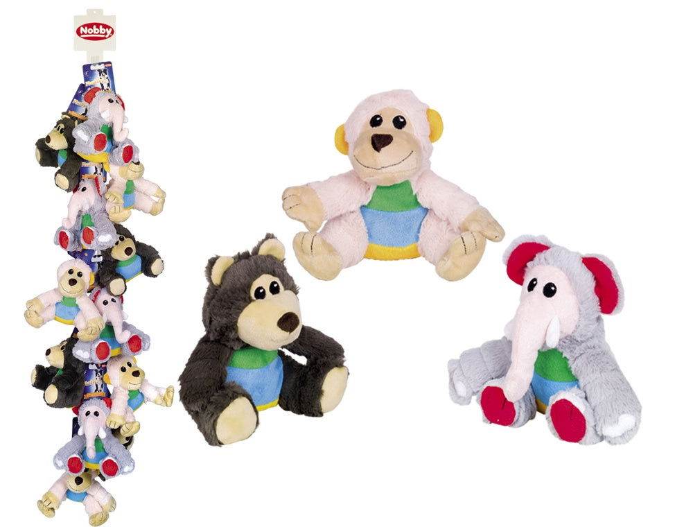 Paw & Joy Biggest Pet Supplies brand in Egypt | 60415 NOBBY Plush Monkey, Bear or Elephant 15 cm