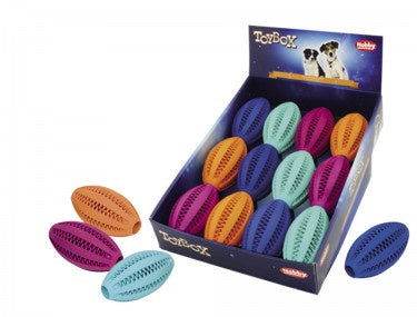 Paw & Joy Biggest Pet Supplies brand in Egypt | 60465 NOBBY Rubber Dental Rugby ball assorted colours 11 cm