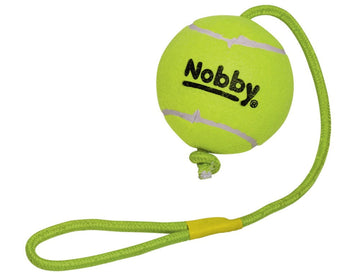 60491 NOBBY Tennisball with throw rope XXL 12,5 cm; rope 70 cm -  - PetsOffice
