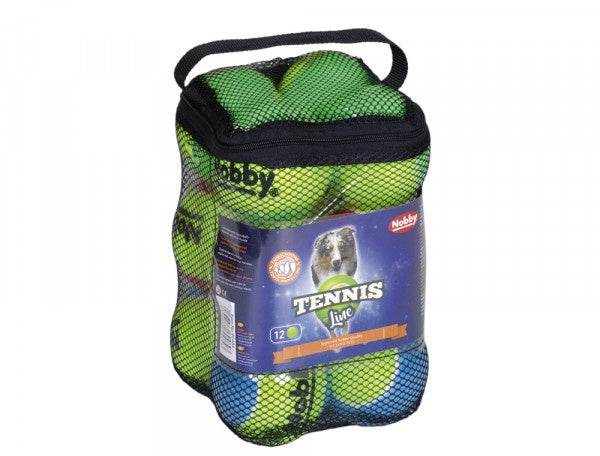 Paw & Joy Biggest Pet Supplies brand in Egypt | 60499 NOBBY Tennisball assorted M 6,5 cm; Net bag of 12 pcs