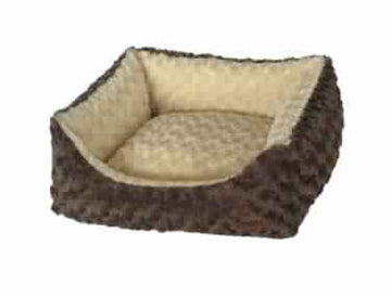 60595 NOBBY Comfort bed square "OBRA" brown /beige l x w x h: 60 x 48 x 19 cm -  - PetsOffice