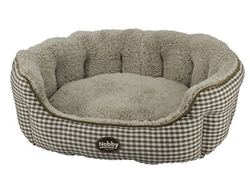 60824 NOBBY Comfort bed oval "XAVER" brown l x w x h: 65 x 57 x 22 cm -  - PetsOffice