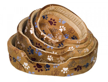 61660-55 NOBBY Plush bed oval Classic "LISSI" brown 55cm