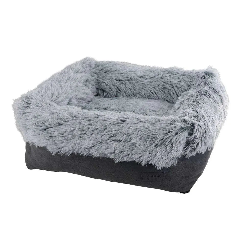 61762 NOBBY Comfort bed square "NURU" grey l x w x h: 80 x 70 x 23 cm - Paw & Joy