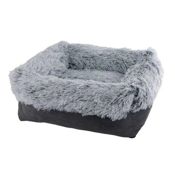 61762 NOBBY Comfort bed square "NURU" grey l x w x h: 80 x 70 x 23 cm - Paw & Joy